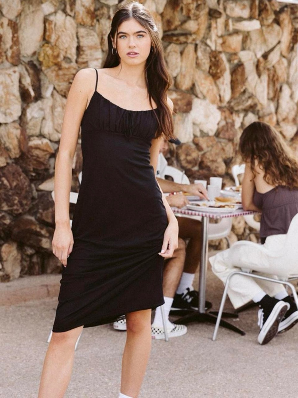 RSQ Womens Emma Mesh Midi Black Dress Size Large Y2K 90style Punk Girl Edgy